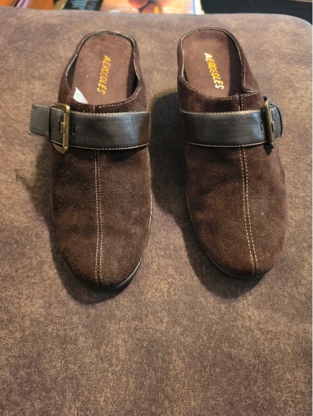 Aerosoles Brown Suede Mule Clogs sz10